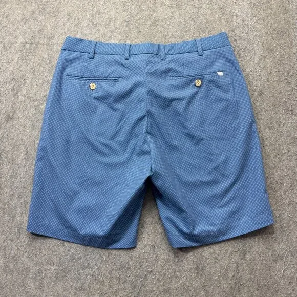 Peter Millar Golf Shorts Men 34 Blue Polka Dot Performance 9" Stretch - Picture 9 of 16